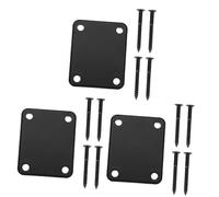 BESTonZON 3 Sets Guitar Neck Plates Replacement Neck Plate Screws Electric Guitar Part Accessories