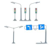 BESTonZON 3 Sets Model Traffic Signal Plaything and Road Mark Toy for Kids Early Education Traffic Sign Plate Toy for Outdoor Games and Pretend Play