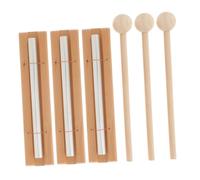 BESTonZON 3 Sets Wooden Hand Chimes with Mallet for Mindfulness Yoga Prayer Classroom Use Portable Compact Percussion Instrument with Soothing Clear Tone for Teachers