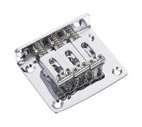BESTonZON 3 String Bass Guitar Bridge Flat-head Metal Bridge 4 Screws Vintage Design Solid Construction Sound