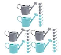 BESTonZON 30 pcs Miniature Handheld Watering Cans Lightweight Abs Plastic Small Water Pots for Plant Decor and Photography Props in Grey and Peacock Green