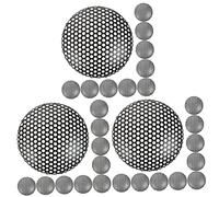 BESTonZON 30 Pcs Small Mesh Cover for Speaker Grill Mesh Automotive Grilles Voice over Speaker Mic Accessories Replacement Grill Grates Woofer Iron Black