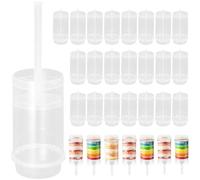 BESTonZON 30pcs Cake Pusher Music Lollipop Clear Jel Round Popsicle Molds Cake Push Pops Containers Cake Push Cylinder Cupcake Push Pops Push up Cake Holder Cake Push up Pops Push Cake Tubes