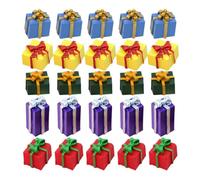 BESTonZON 30pcs Mini Resin Christmas Ornament Boxes Decorative Tiny Boxes for DIY Crafts Holiday Decorations for Tree Decor Party Favors