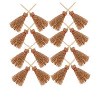 BESTonZON 30pcs Miniature Dollhouse Brooms Scale Witch Broomsticks for DIY Crafting Fairy Garden Decor Authentic Mini Witch Accessories for Dollhouse Furniture and Holiday Decorations