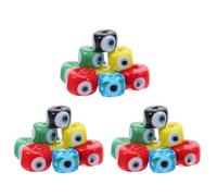 BESTonZON 30Pcs Mixed Color 9Mm Evil Eye Glass Beads with 1.6Mm Hole for DIY Jewelry Making, Flat Round Lampwork Beads for Bracelets, Necklaces, Earrings, and Crafting