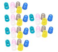 BESTonZON 30pcs Silicone Guitar Fingertip Protectors Finger Guards for Ukulele Finger Sleeves for Beginners Cutting Protection Random Color