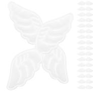 BESTonZON 30pcs White Angel Wing Appliques DIY Sewing Patches for Garment Decor, Embroidered Cloth Patch Set for Hair Accessories, Socks, and Clothing Embellishment