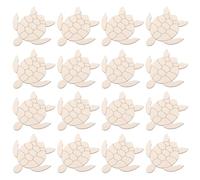 BESTonZON 30pcs Wooden Sea Turtle Craft Pieces Under The Sea Crafts and Party Decorations, Paintable Beige Wooden Turtles with Ocean Theme Appeal, for Hands-on Crafting and DIY Projects
