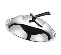 BESTonZON 34cm Universal Pot Lid Visible Tempered Glass Stainless Steel Rim Insulated Stand-Up Handle Anti-Overflow Vent Heat-Resistant Cookware Cover for Pots Pans Skillets