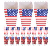 BESTonZON 36 Pcs Popcorn Treat Boxes Popcorn Holders 4th of July Decorations Paper Patriotic Vibrant American Flag Theme Easy to Serve Snacks Independence Day Party