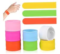 BESTonZON 36pcs Silicone Slap Bracelets Bulk Pack Soft Flexible Wristbands for Parties and Sports Easy to Wear Fun Bangles Gift with Multi Color Bands for Adults