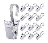 BESTonZON 36pcs Stainless Steel Heavy Duty Rug and Curtain Clips Silver