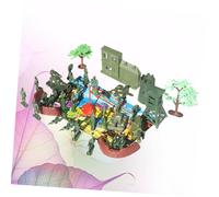 BESTonZON 37pcs Military Scene Playset DIY Soldier Model for Boys and Includes Tanks Aircraft Artillery Flags and Buildings for Imaginative Pretend Battles