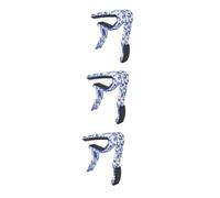 BESTonZON 3pcs Acoustic Guitar Tuner Key Trigger Capo Picks Electric Guitar Picks Clamp for Classical Folk Guitar Blue White Porcelain