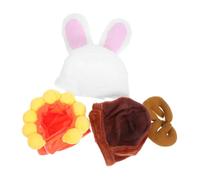 BESTonZON 3pcs Adjustable Pet Costume Hats for Small Dogs and Cats Soft Breathable Polyester Bunny Ears Antlers Sunflower Headwear for Puppy Kitten Party Accessories