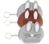 BESTonZON 3pcs Adorable Bunny Ear Key Bag Creative Mini Change Purse for Keys Coins Rabbit Design for Easter Bunny Ears Adult Party Random Color