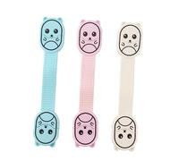 BESTonZON 3pcs Baby Safety Cabinet Locks Infant Protective Cartoon Lock Childproof Cupboard Door Adhesive for Boys and Girls Prevent Finger Pinch White Blue Pink
