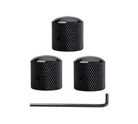 BESTonZON 3pcs Bass Guitar Control Knobs Volume Tone Replacement Knobs Black Dome