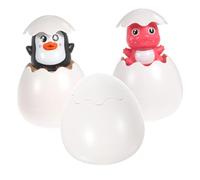 BESTonZON 3pcs Bath Water Spray Egg with Penguin Dinosaur Duck Shapes Safe Smooth Surface Floating Sprinkling Tub for Bath Fun Random Color