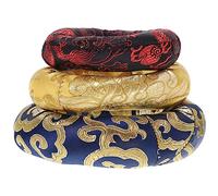 BESTonZON 3pcs Buddhist Sound Bowl Mat Set Handcrafted Cotton Cushion for Singing Bowls 8cm 10cm 12cm in Random Colors for Meditation Relaxation and Yoga