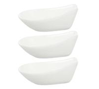 BESTonZON 3pcs Ceramic Spoon Rests Fine Workmanship and Smooth Surface, Creative White Spoon Holders for Hotels and Restaurants Kitchen Utensils Storage