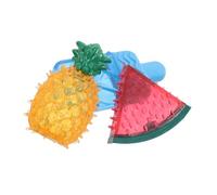 BESTonZON 3pcs Cooling Teething Dog Freezable Watermelon Pineapple Shapes for Puppies Durable Tpr Chew for Small Medium Dogs Squeaky Teeth Cleaning Fun
