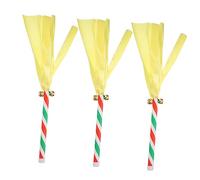 BESTonZON 3pcs Dance Bell Stick Sports Game Cheering Rod Performing Stage Property Fans Performing Prop Cheering Tool Decorating Tools Bells for Kids Child Party Supplies Hand Crank Cloth