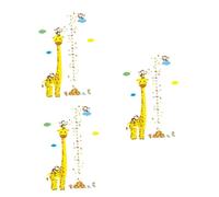 BESTonZON 3pcs DIY Decal Giraffe Growth Chart Cartoon Wall Sticker for Boys and Girls Decor