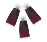 BESTonZON 3pcs Fake Blood Tubes Safe Non Irritating Formula Realistic Halloween Blood Props for Face Clothes Cosplay Vampire Zombie Party Prank Horror Movie Makeup