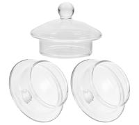 BESTonZON 3pcs Glass Teapot Replacement Lids for 400ml Tea Pot round Glass Covers with Stable and Easy to Place Design and Tea Kettle Use