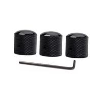 BESTonZON 3pcs Guitar Control Knob Dome Tone Control Knobs Volume Bass Replacement Black