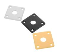 BESTonZON 3pcs Guitar Jack Base Curved White Black Yellow for Easy Installation Accessory for Electric Guitar and Bass