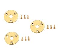BESTonZON 3pcs Guitar Jack Plate Indented Pickup Socket for Electric Guitar Bass Metal Plate Plating Easy Install Screws Included