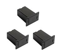 BESTonZON 3pcs Guitar Pickup Battery Cases with 9v Battery Box Holder Black for Bass Guitar Pick up Accessories Replacement