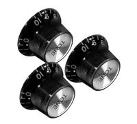 BESTonZON 3pcs Guitar Volume Knob Replacement Caps Electric Guitar Volume Tone Control Knobs Black Abs Material