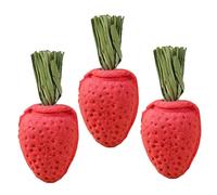 BESTonZON 3Pcs Hamster Chewing Natural Strawberry Molar Plaything for Pets for Hamsters Guinea Pigs Rabbits Promotes Healthy Chewing and Fun Playtime Activities