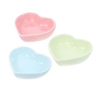 BESTonZON 3Pcs Hamster Feeding Bowls PET Food Containers Ceramic Smooth Feeders Heart-Shaped Design Comfortable Feeding Experience Holds Food and Water for Hamster Pets and Owners