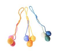 BESTonZON 3pcs Hanging Sisal for Cats Interactive Indoor Play Toy Multi Woven Sphere Kitten Scratcher Engaging Pet Supplies for Active Kittens