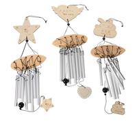 BESTonZON 3Pcs Hanging Wind Chimes Aluminum Tubes with Star Rabbit Heart Shapes Garden Outdoor Decoration Relaxing Melodies Easy Install Home Patio Ornament