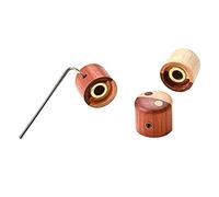 BESTonZON 3pcs Inlaid Copper Ring Guitar Volume Control Knobs Set, Rosewood and Maple Tone Potentiometer Caps Compatible with Electric Guitar and Bass, Wooden Replacement Accessories for