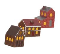 BESTonZON 3pcs Japanese Miniature House Resin Fairy Garden Ornaments for Crafting Miniature Village Scenes Vintage Micro Cottage Houses for Plant Pot Decoration and Xmas Town Display