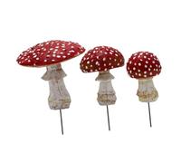 BESTonZON 3pcs Luminous Mushroom Figurines Resin Micro Landscape Decorations for Fairy Garden Succulent Pots Home Ornaments Cute Realistic Design