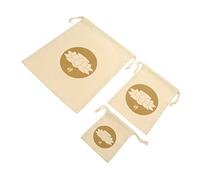 BESTonZON 3Pcs Meditation Bowl Storage Pouch Cotton Linen Drawstring Bag for Tibetan Singing Bowl Holder Practical Easy-Close Design