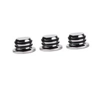 BESTonZON 3pcs Metal Guitar Volume Control Knobs for Electric Bass Hat Style Push Gd114 Silver