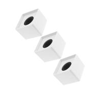 BESTonZON 3pcs Microphone Logo Useful Mic Logo Flag Mic Logo Stand Microphone Flag Station Square Microphone Flag Mic Flag Mic Logo Flag Station Mic Logo Cube Microphone Prop White Plastic
