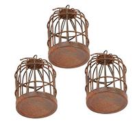BESTonZON 3pcs Mini Birdcage Decorations Vintage Hollow Iron Craft with Rust Effect Imitation Mini Bird Cages for Indoor Outdoor Chic Home Hanging Ornaments