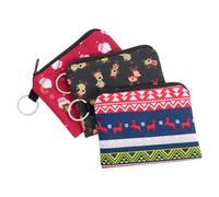 BESTonZON 3Pcs Mini Christmas Coin Purse Set, Rectangular Zippered Change Bag Portable Key Pouch for Women and, Compact Storage Wallet for Travel and Daily Use