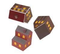 BESTonZON 3pcs Miniature Japanese Style Dollhouse Kit for Fairy Garden Decor Small Resin Cottage Figurines for Bonsai Terrarium Mini Building for Craft and Cake Accessories