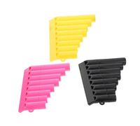 BESTonZON 3pcs Plastic 8-hole Pan Flute for Kids, Beginner Musical Toy Flutes in Yellow, Black, and Pink, Early Education Instrument for Preschool Music Learning at Home